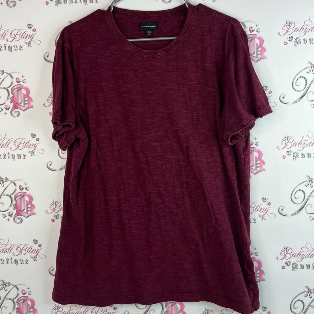 Club Monaco tshirt basic wine burgundy purple Deep Red Short Sleeve Tee